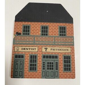 Cat’s Meow Village Dentist Physician Series V 1987 Signed Shelf Sitter
